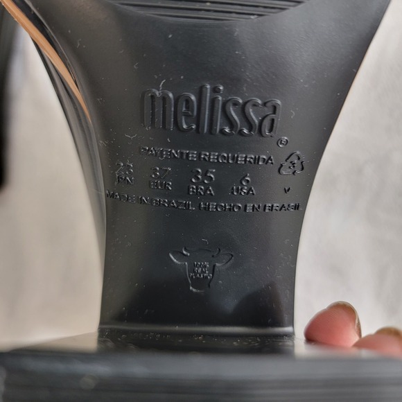 Melissa Classic Chunky Heel Waterproof Rain Boots Square Toe Wellie Black Size 6 - Picture 15 of 16